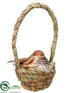 Silk Plants Direct Hanging Bird's Nest - Brown Two Tone - Pack of 6