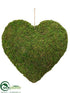 Silk Plants Direct Moss Heart - Green - Pack of 24