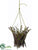 Silk Plants Direct Moss Twig Hanging Basket - Green Brown - Pack of 6