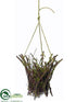 Silk Plants Direct Moss Twig Hanging Basket - Green Brown - Pack of 6