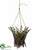 Silk Plants Direct Moss Twig Hanging Basket - Green Brown - Pack of 6