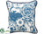 Silk Plants Direct Pillow - Blue White - Pack of 6