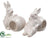 Silk Plants Direct Ceramic Bunny Napkin Ring - Cream - Pack of 12