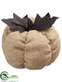 Silk Plants Direct Burlap Pumpkin - Beige Black - Pack of 6