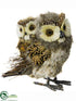 Silk Plants Direct Owl With Baby Owl - Gray Brown - Pack of 4