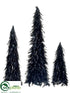 Silk Plants Direct Feather Cone Topiary - Black - Pack of 2