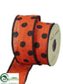 Silk Plants Direct Polka Dot Ribbon - Orange Black - Pack of 6