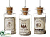 Silk Plants Direct Glittered Poison Bottle - Silver - Pack of 4