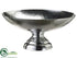 Silk Plants Direct Hammered Pedestal Bowl - Silver - Pack of 6