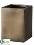 Silk Plants Direct Ceramic Square Pot - Bronze - Pack of 1