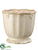 Rimmed Ceramic Pot - Beige - Pack of 4
