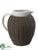 Ceramic, Wicker Pitcher - White Gray - Pack of 1