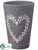 Silk Plants Direct Heart Ceramic Vase - Gray - Pack of 2