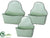 Tin Wall Planter - Green - Pack of 4