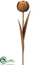 Silk Plants Direct Metal Tulip Spray - Rust - Pack of 8