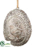 Silk Plants Direct Chick Egg Ornament - Pewter Antique - Pack of 12