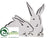 Bunny Table Top - Whitewashed Black - Pack of 6