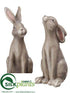 Silk Plants Direct Bunny - Gray Beige - Pack of 3