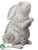 Bunny - White Antique - Pack of 6