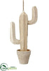 Silk Plants Direct Saguaro Cactus Table Top, Ornament - Natural Beige - Pack of 2