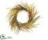 Silk Plants Direct Plastic Rye, Grass Wreath - Green Beige - Pack of 2