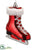 Silk Plants Direct Ice Skate Ornament - Red - Pack of 48