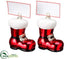 Silk Plants Direct Santa's Boot Name Card Holder - Red - Pack of 6