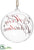 Merry Christmas Glass Ball Ornament - Clear Red - Pack of 6