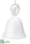 Glass Bird Bell Ornament - White - Pack of 6