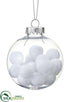 Silk Plants Direct Plastic Ball Ornament - Clear White - Pack of 12