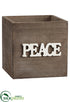 Silk Plants Direct Peace Wood Box - Gray White - Pack of 4