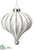 Glass Onion Ornament - White Silver - Pack of 6