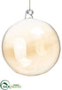 Silk Plants Direct Glass Ball Ornament - Amber - Pack of 6