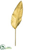 Silk Plants Direct Metallic Bird of Paradise Leaf Spray - Gold - Pack of 12
