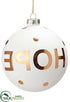 Silk Plants Direct Hope Glass Ball Ornament Beige - White Gold - Pack of 6