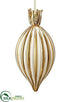 Silk Plants Direct Glass Finial Ornament - Cream Gold - Pack of 6