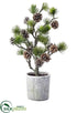 Silk Plants Direct Pine Tree With Pine Cone - Green Brown - Pack of 2