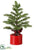 Silk Plants Direct Mini Pine Tree - Green - Pack of 6