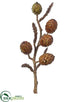 Silk Plants Direct Raffia Fruit Pick - Brown Green - Pack of 12