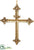 Cross Ornament - Gold Antique - Pack of 2