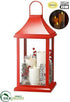 Silk Plants Direct Battery Operated Faux Candle Lantern With Light - Red Clear - Pack of 1