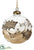 Glass Holly Leaf Ball Ornament Linen - Bronze - Pack of 6