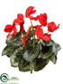 Silk Plants Direct Cyclamen Bush - Red - Pack of 12