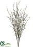 Silk Plants Direct Mini Flowering Branch Bush - White - Pack of 12