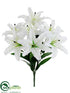 Silk Plants Direct Lily Bush - White - Pack of 12