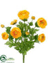 Silk Plants Direct Ranunculus Bush - Yellow - Pack of 6