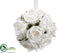 Silk Plants Direct Rose Kissing Ball - White - Pack of 6