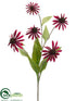 Silk Plants Direct Coneflower Spray - Burgundy - Pack of 6