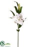 Silk Plants Direct Oriental Lily Spray - White - Pack of 4