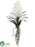 Silk Plants Direct Vanda Orchid Plant - White - Pack of 4